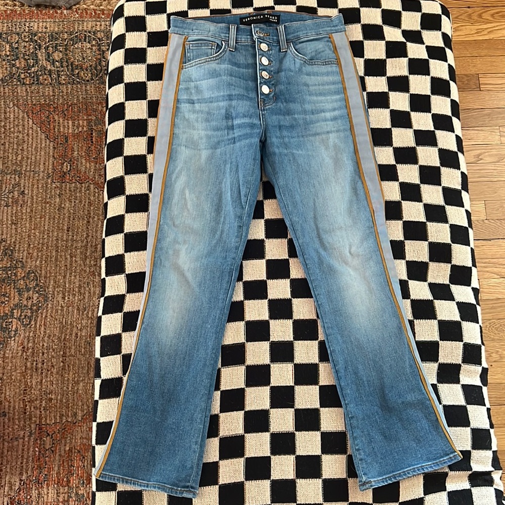 Veronica Beard Tuxedo Cropped Jeans